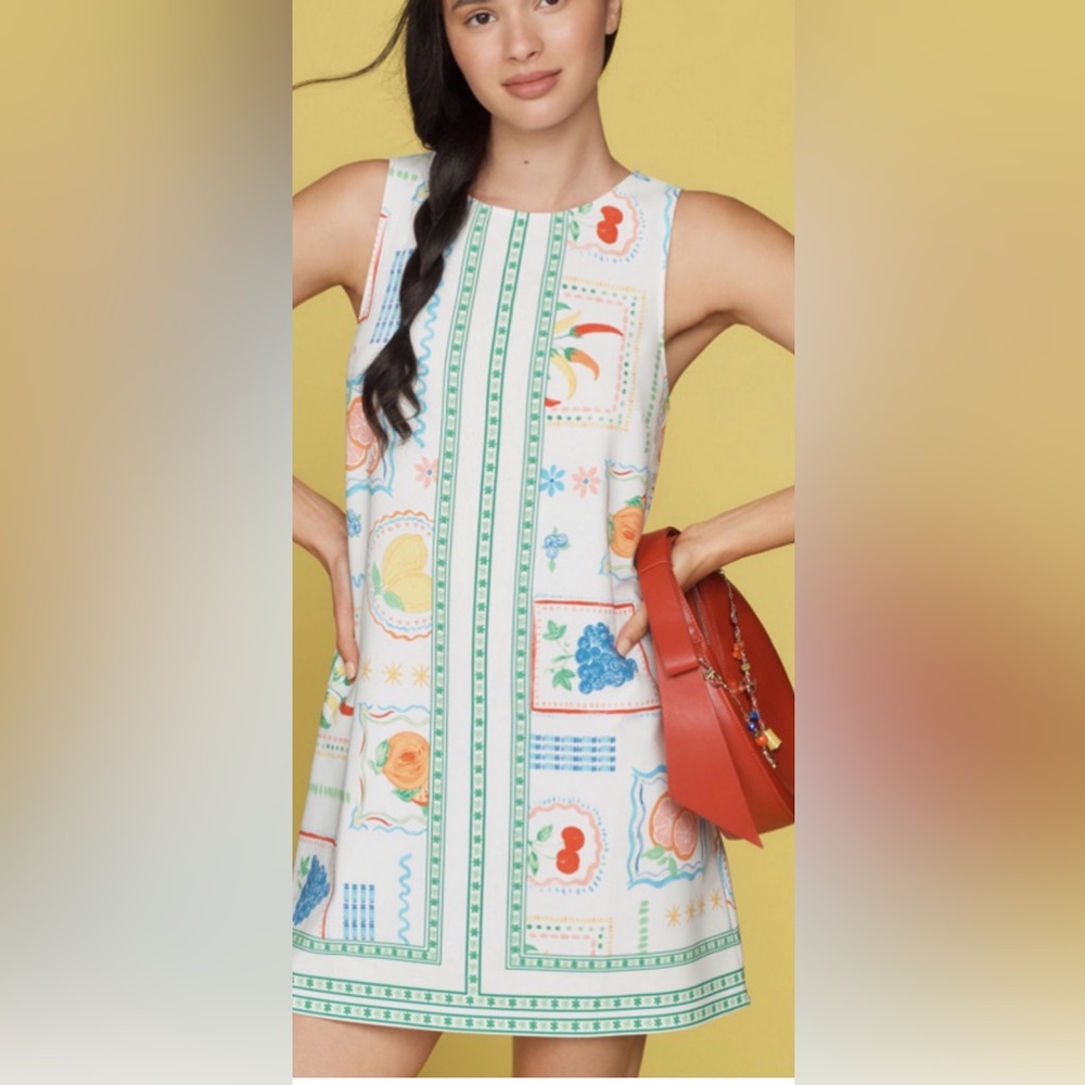 Maeve Mini Shift Dress in Fruit Print XL